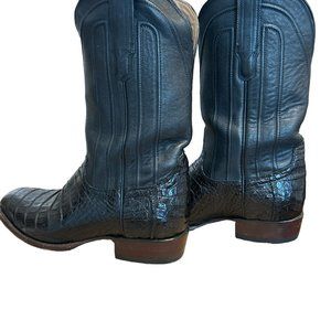 TECOVAS “THE CLAYTON” CAIMAN Leather Cowboy Boot Men Sz 11 EE Black